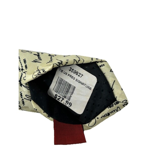 Museum Artifacts Yellow Silk Tie Presidents of the United States Signatures  58' - Picture 6 of 6